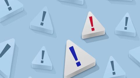 Triangles with exclamation marks