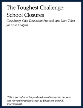 Front page of the case study on "The Toughest Challenge: School Closures"